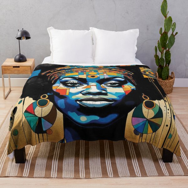 Item preview, Watercolour African Woman blue Print designed and sold by Random Designs.