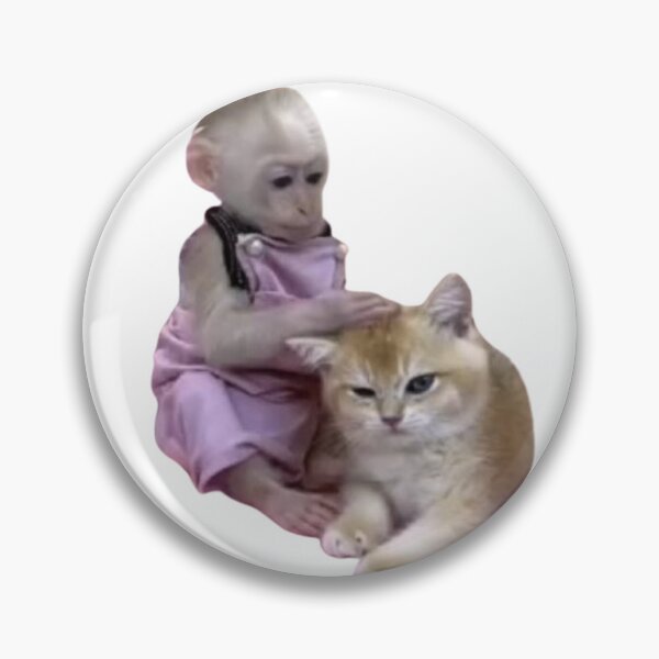 Item preview, lindo mono acariciando gato meme designed and sold by monkey zone.