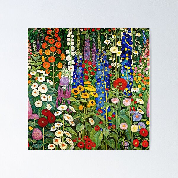 Aperçu de l'œuvre Jardin de fleurs Gustav Klimt créée et vendue par maniacfitness.