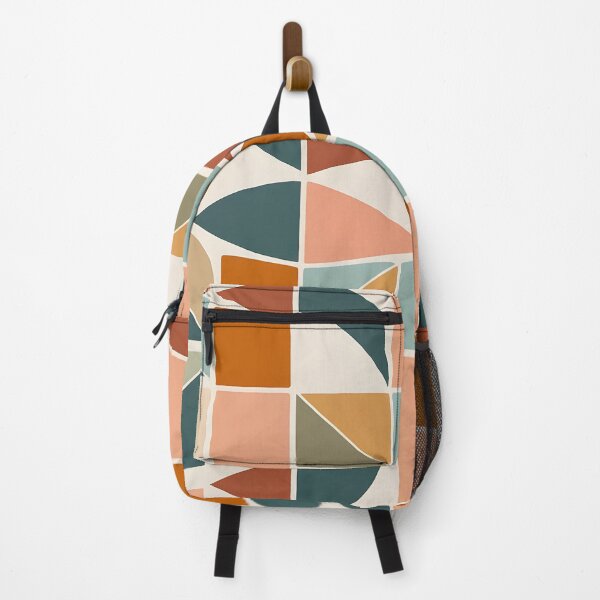 Artikelvorschau, Mid Century Modern Geometrisches Abstraktes Muster Orange Pfirsich entworfen und verkauft von Prints and Lifestyle.