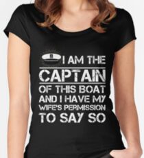 I am The Captain of This Boat Funny Boating Shirt Women's Fitted Scoop T-Shirt