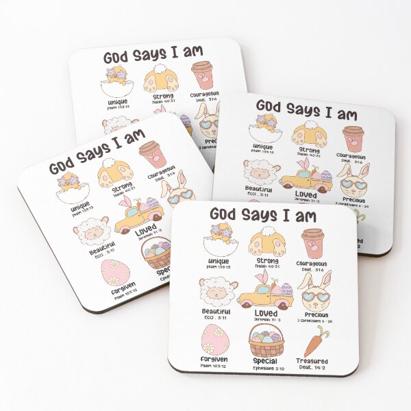 Item preview, God Says I am unique, strong, courageous, beautiful, loved, precious, forgiven, special, treasured designed and sold by citragraphics  ⭐​⭐​⭐​⭐​⭐​.
