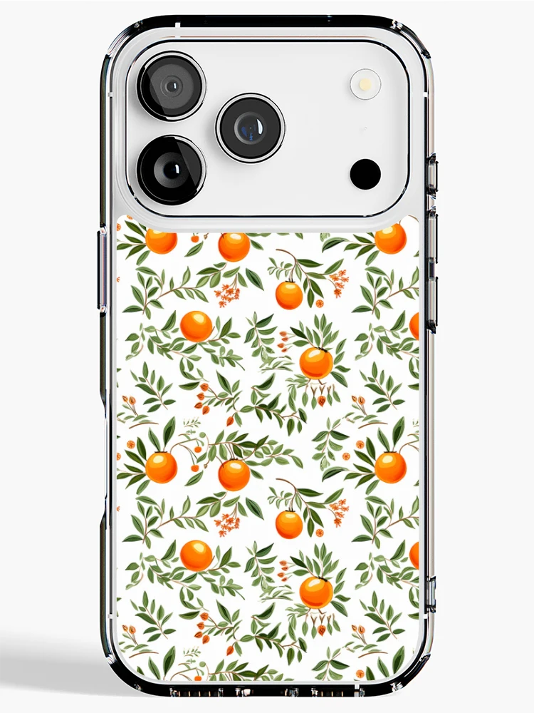 Thumbnail 1 of 5, iPhone Case, Orange on white background pattern designed and sold by TrPatternLab.