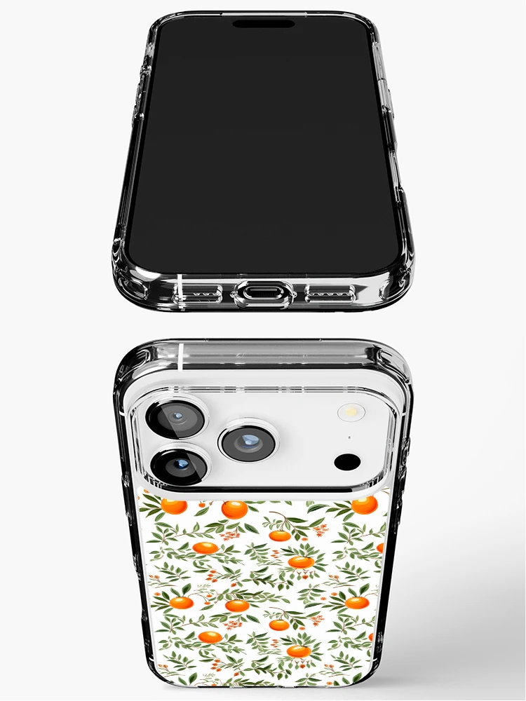 Thumbnail 3 of 5, iPhone Case, Orange on white background pattern designed and sold by TrPatternLab.