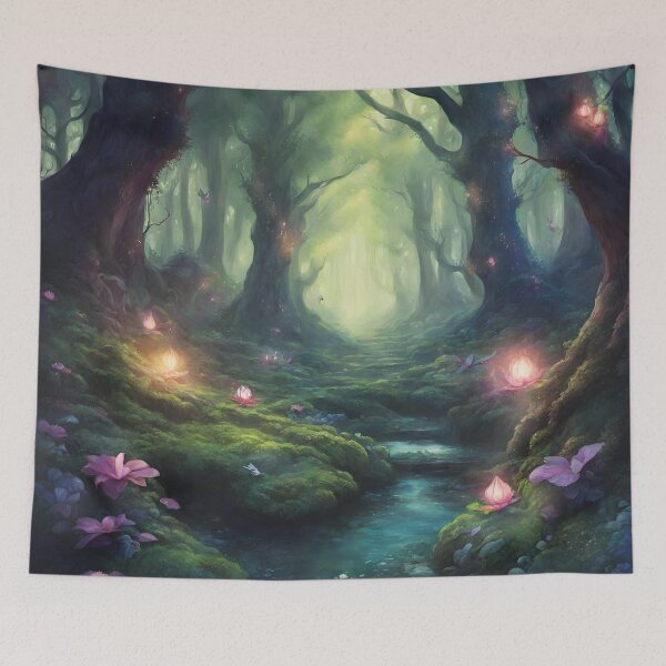 Item preview,  Magical forest, glowing flowers, beautiful forest. designed and sold by Slowianeczka.