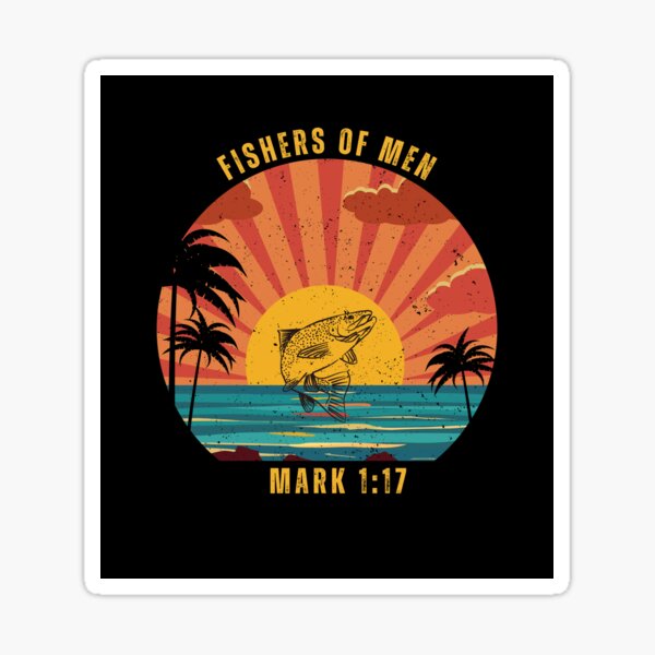 Item preview, Fishers of Men: Christian Black Tee Mark 1:17 Christian Theme designed and sold by ebocraft.