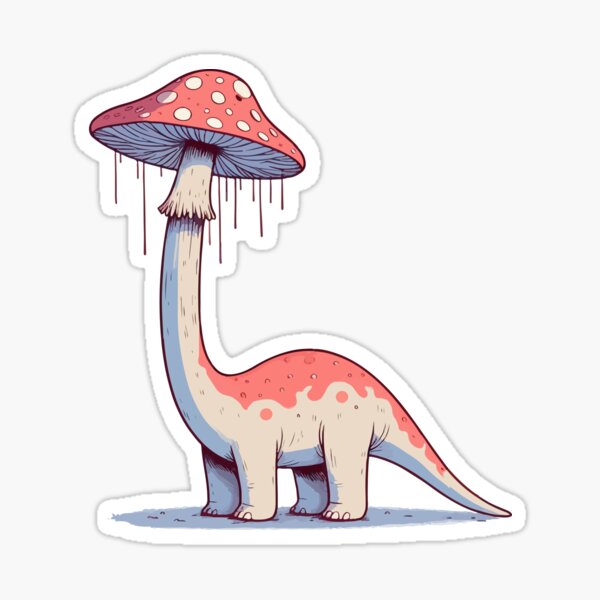 Artikel-Vorschau von Lustiger einfacher Pilzhut-Dinosaurier Brontosaurus, designt und verkauft von TomFrontierArt.