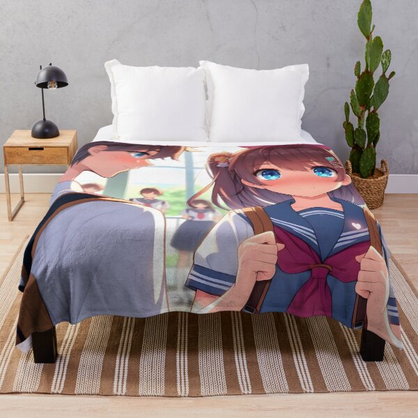 Item preview, Adorable anime style print cute schoolboy and schoolgirl share a shy moment Ideal gift for fans of manga and k-pop culture ?? designed and sold by naivnoia.
