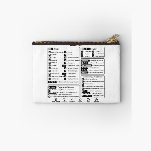 Item preview, Mac FR Keyboard Shortcuts - Transparent Black (French) designed and sold by Timena.