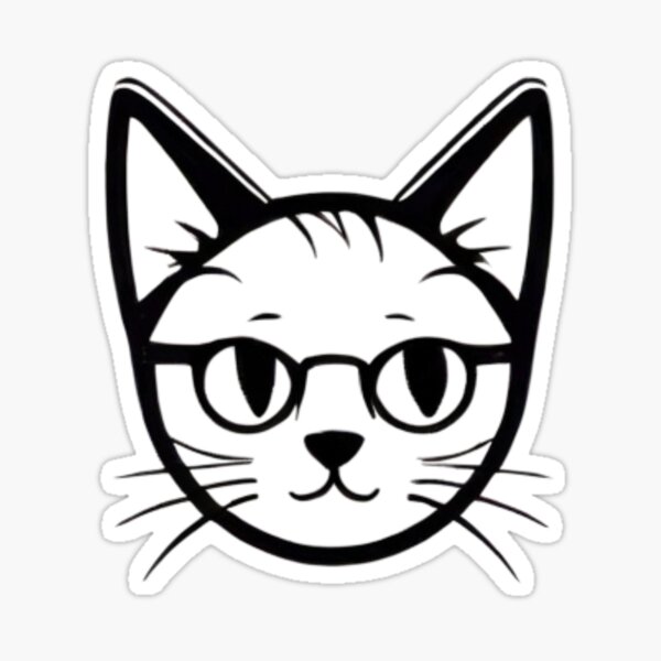 Item preview, Cute geeky minimalist cat head designed and sold by Reichcorp.