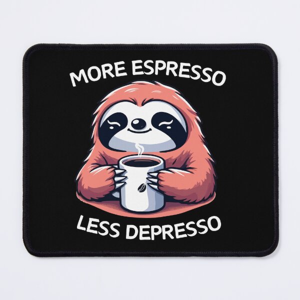 Item preview, More espresso less depresso Kawaii sloth designed and sold by TomFrontierArt.