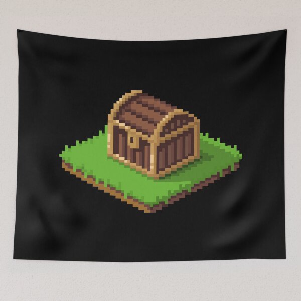 Item preview, Treasure Chest Gold | Pixel Art Isometric | Black designed and sold by Teenker.