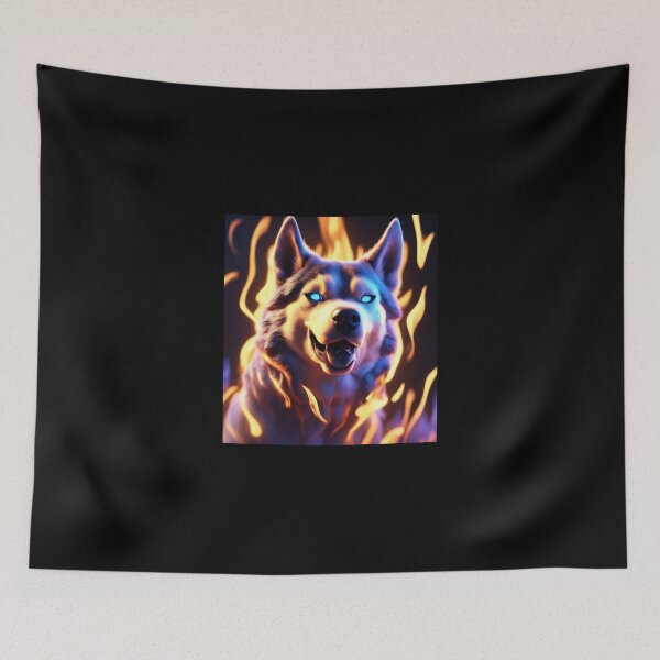 Item preview, Powerfull Husky In Flames designed and sold by RayAndDice.
