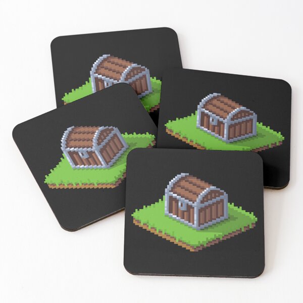 Item preview, Treasure Chest Silver | Pixel Art Isometric | Black designed and sold by Teenker.