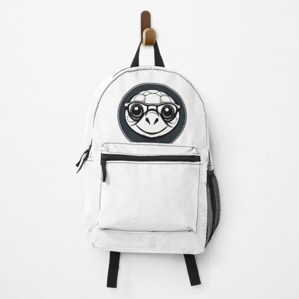 Item preview, Adorable Cartoon Turtle With Glasses on a Black Circular Background designed and sold by Reichcorp.