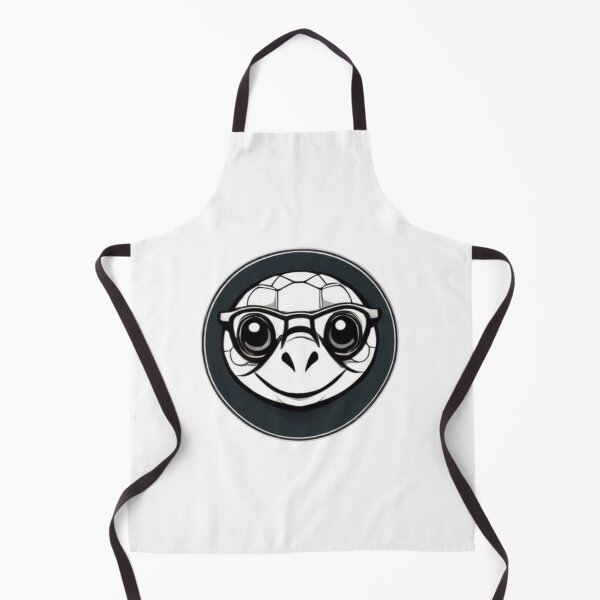 Item preview, Adorable Cartoon Turtle With Glasses on a Black Circular Background designed and sold by Reichcorp.