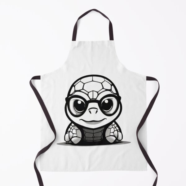 Item preview, Adorable Cartoon Turtle With Glasses on a Black Circular Background designed and sold by Reichcorp.