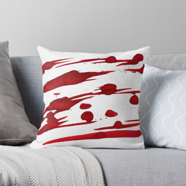 Red Ink Splash Throw Pillow