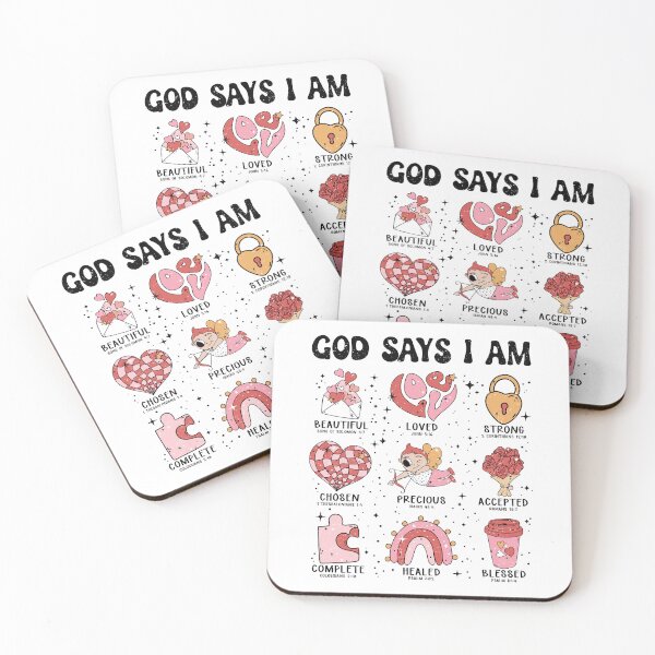 Item preview, God Says I Am beautiful, loved, strong, chosen, precious, accepted, complete, healed, blessed designed and sold by citragraphics  ⭐​⭐​⭐​⭐​⭐​.