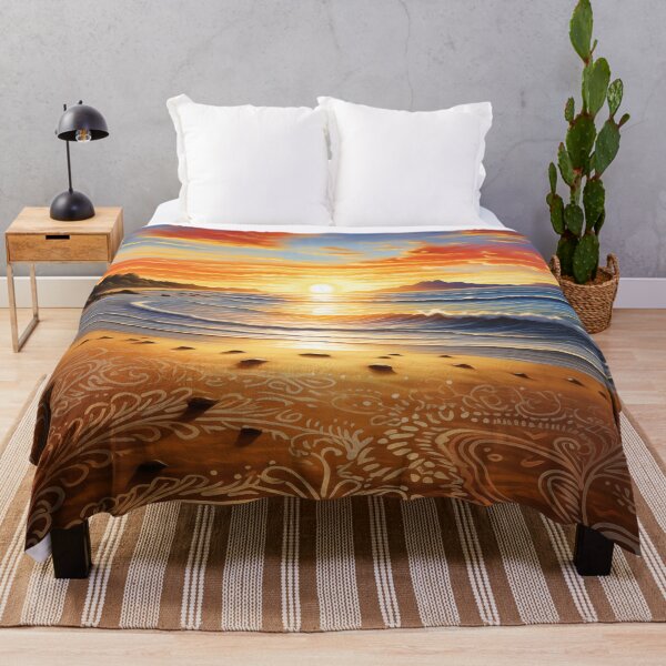 Item preview, A beach at sunrise with mandala reflection. designed and sold by ArtbyJanineTate.