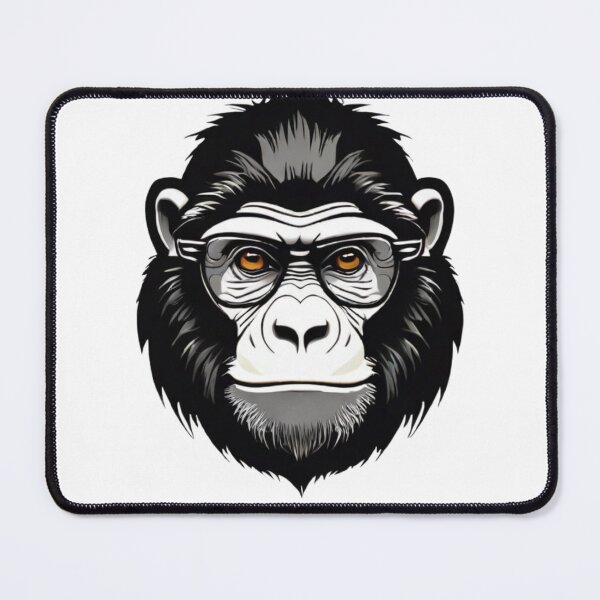 Item preview, Detailed Illustration of a Gorilla Wearing Glasses on a White Background designed and sold by Reichcorp.