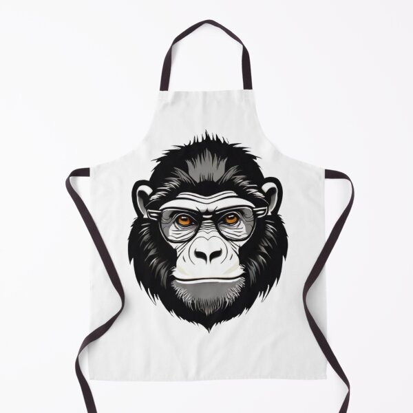 Item preview, Detailed Illustration of a Gorilla Wearing Glasses on a White Background designed and sold by Reichcorp.