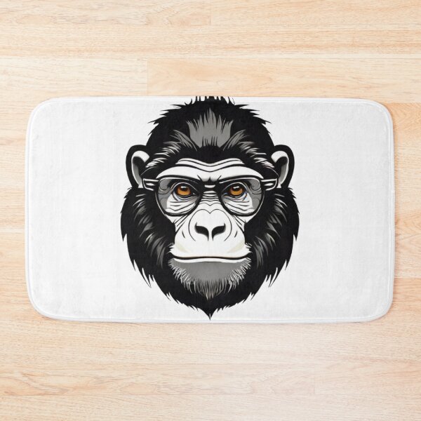 Item preview, Detailed Illustration of a Gorilla Wearing Glasses on a White Background designed and sold by Reichcorp.