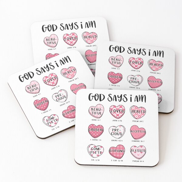 Item preview, God Says I Am beautiful, loved, strong, chosen, precious, accepted, complete, healed, blessed designed and sold by citragraphics  ⭐​⭐​⭐​⭐​⭐​.