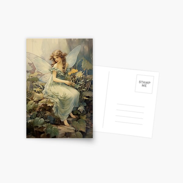 Item preview, Vintage Fairy Print - Angel Poster - cottagecore  designed and sold by DreamersPlan.