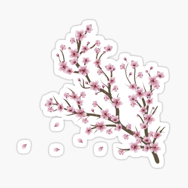 Blooming Sakura Branch design Sticker
