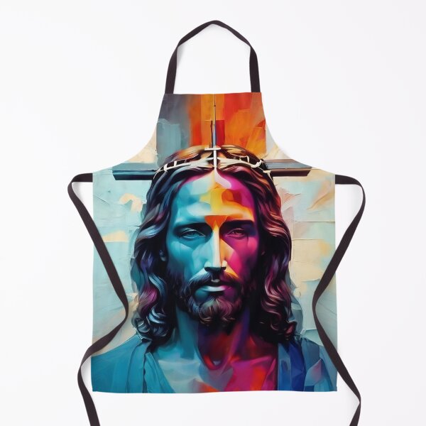 Item preview, Jesus Christ in red blue abstract painting designed and sold by nightspeed.