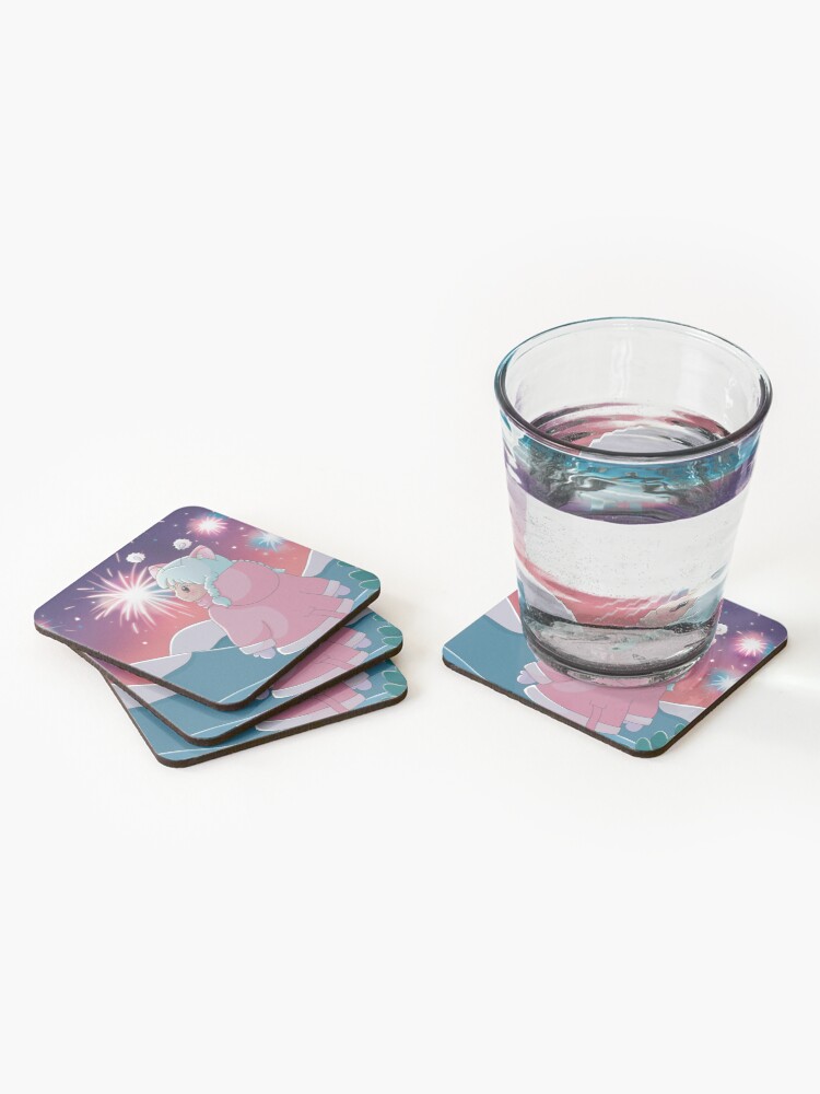 Aperçu 2 sur 5. Dessous de verre (lot de 4) avec l'œuvre Nouvel An créée et vendue par Pilou-Pixel.