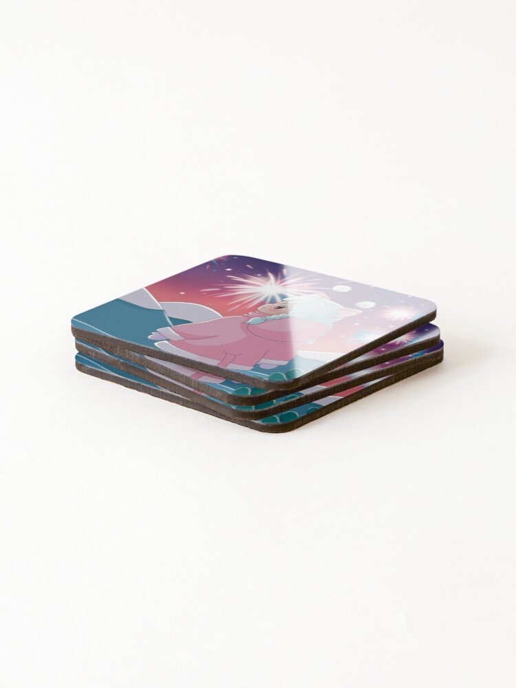 Aperçu 4 sur 5. Dessous de verre (lot de 4) avec l'œuvre Nouvel An créée et vendue par Pilou-Pixel.