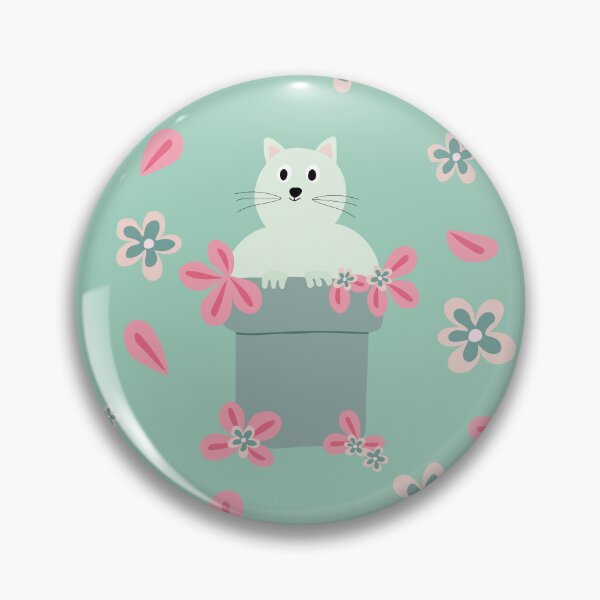 Item preview, Cute Cat in Flower Pot Pattern in Pastel  designed and sold by createdcourage.