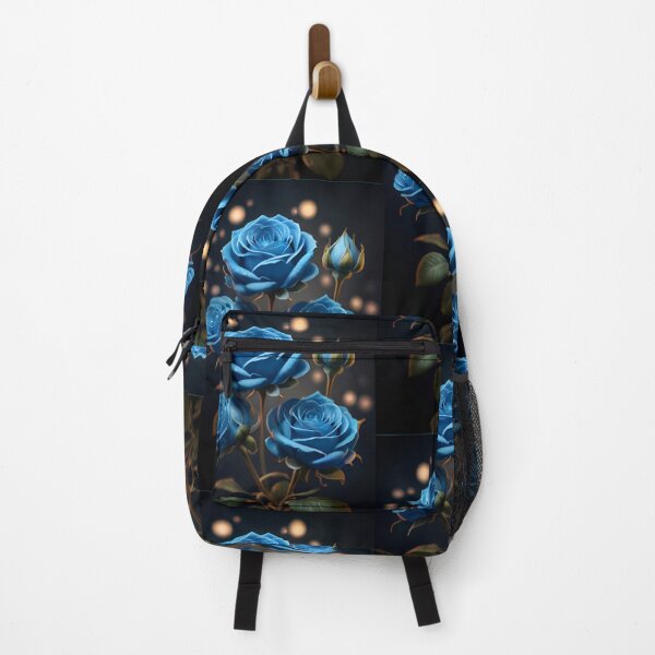 Item preview, several beautiful hyper-realistic blue roses on a dark grey background. Background: Bokeh background of lights designed and sold by brokenpones.