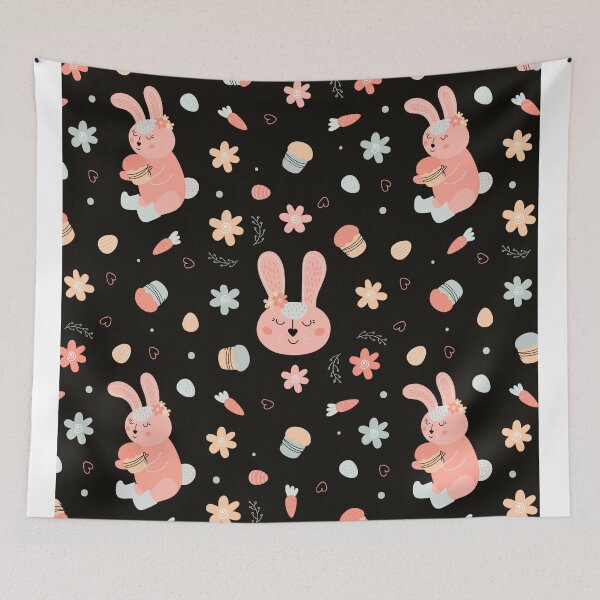 Item preview, Easter pattern with rabbits, cakes, eggs, willow designed and sold by Funwaytrend.