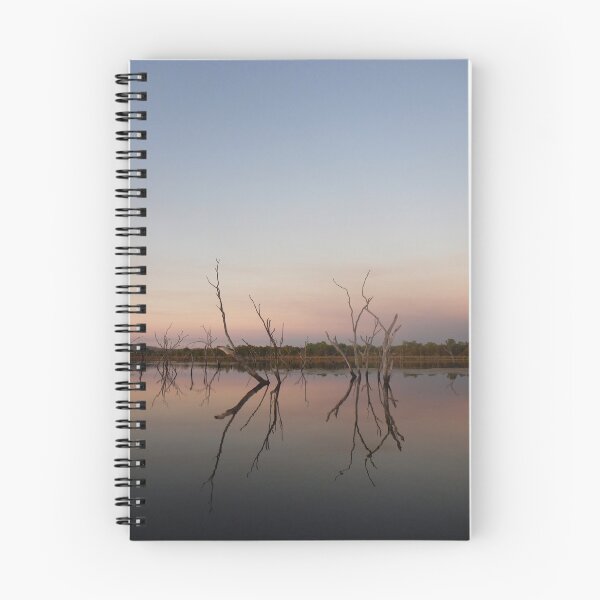 Item preview, Dead tree stumps reflected a river at sunset. designed and sold by EAnneH.
