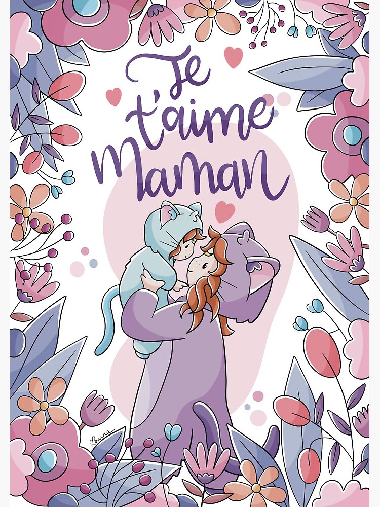 Aperçu 2 sur 2. Carte de vœux avec l'œuvre Bonne fête Maman créée et vendue par Pilou-Pixel.