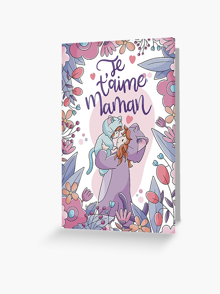Aperçu 1 sur 2. Carte de vœux avec l'œuvre Bonne fête Maman créée et vendue par Pilou-Pixel.