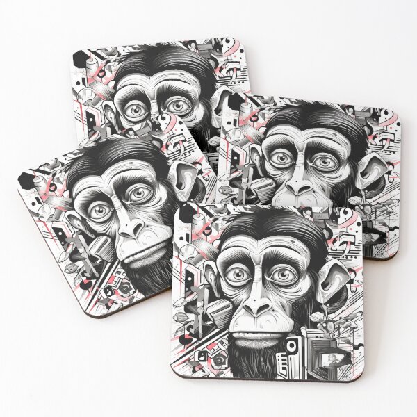 Item preview, Grafitti Inspiration Street Art Chimpanzee Monkey graffiti geometry designed and sold by Toms Tee.