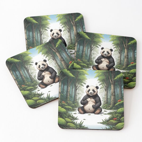 Item preview, An illustration of panda sitting in the forest designed and sold by twisted-dot.