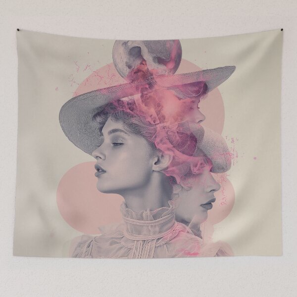 Item preview, Woman With Hat | Romantic Vintage Feminine Portrait Art Print designed and sold by VUK VESOVIC.