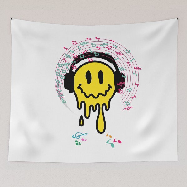 Item preview, Smiley face and a storm of musical notes designed and sold by mikoto-K09.
