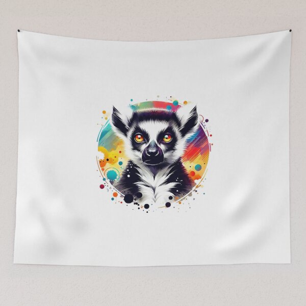 Item preview, Beautiful lemur with colorful background designed and sold by Marcoshop10.