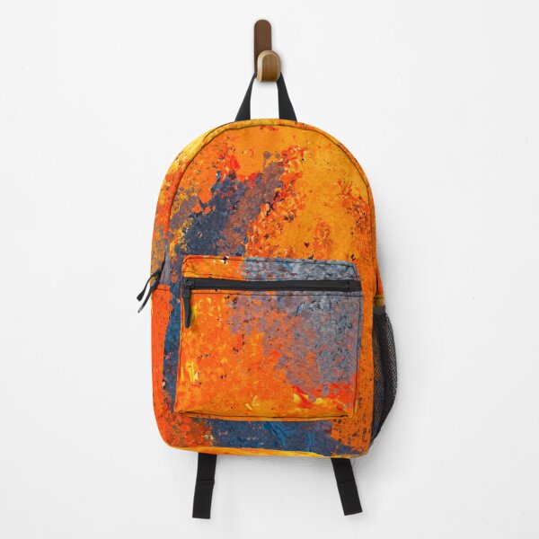 Item preview, Deep orange, red, yellow and blue Abstract Art with flecks designed and sold by Fantacaroo Designs.