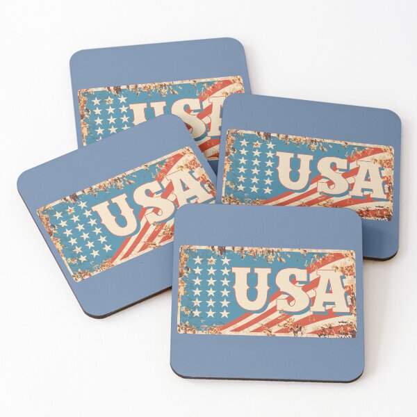 Item preview, USA retro flag America stars & stripes Sticker T-Shirt 01 designed and sold by LocationInks.