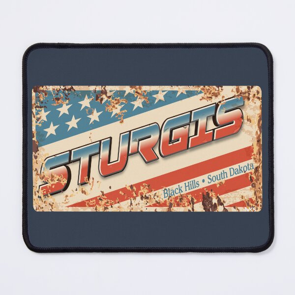Item preview, STURGIS retro flag Black Hills South Dakota Sticker T-Shirt 01 designed and sold by LocationInks.
