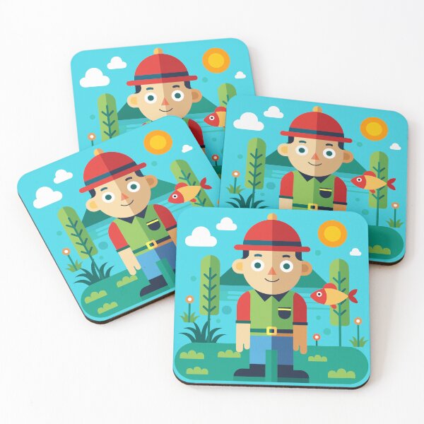 Item preview, fisherman flat illustration designed and sold by nalpoonggee.