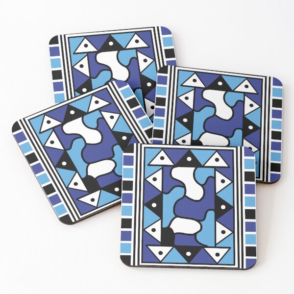 Item preview, bogolan Seamless patterns blue designed and sold by Wolagno.