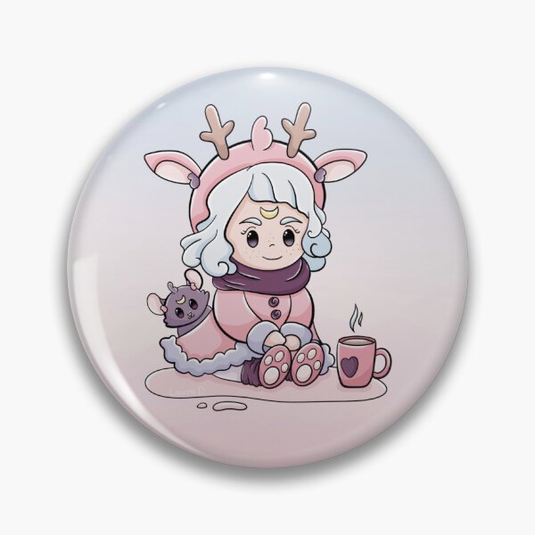 Pilou cerf rose Badge